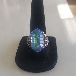 Sterling Silver and Blue Topaz Women's Ring